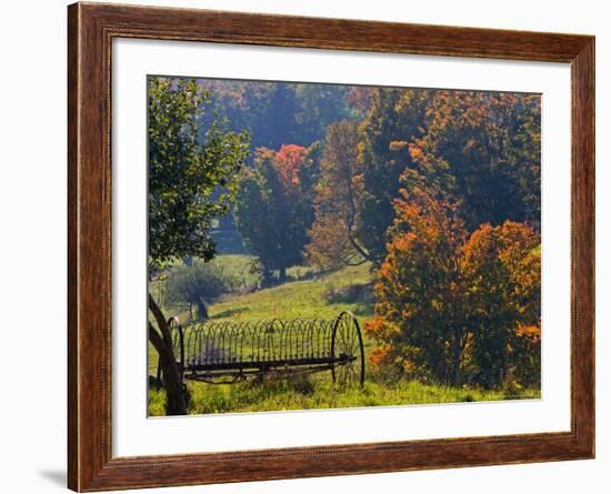 Fall Scenic of Farmland Along Cloudland Road, North of Woodstock, Vermont, USA-Joe Restuccia III-Framed Photographic Print