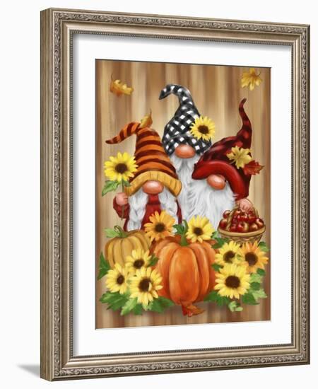 Fall Three Gnomes-MAKIKO-Framed Giclee Print