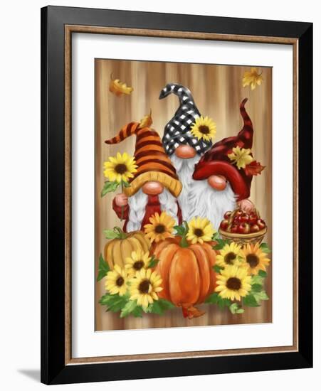 Fall Three Gnomes-MAKIKO-Framed Giclee Print