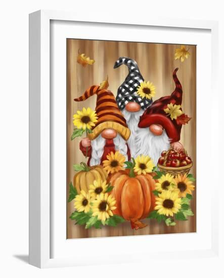 Fall Three Gnomes-MAKIKO-Framed Giclee Print