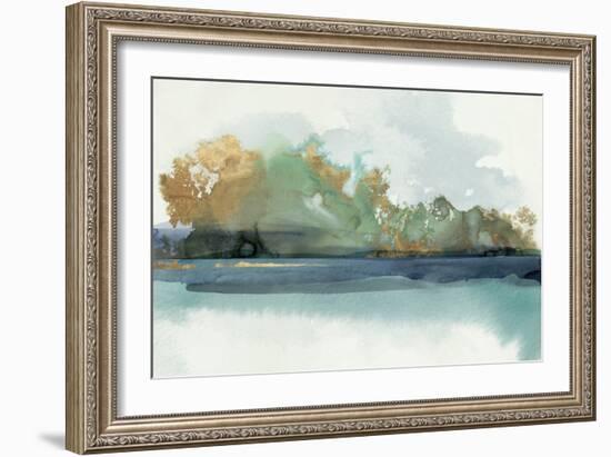 Fall Trees by Lake-PI Studio-Framed Art Print