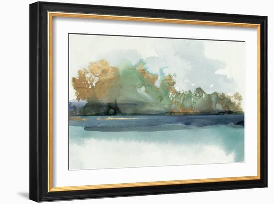 Fall Trees by Lake-PI Studio-Framed Art Print