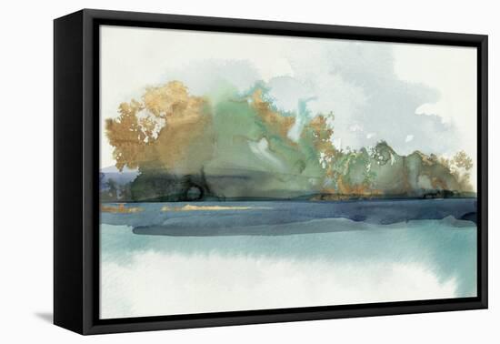 Fall Trees by Lake-PI Studio-Framed Stretched Canvas