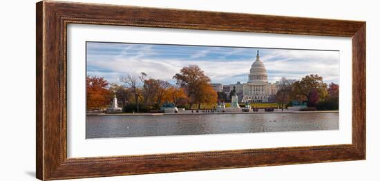 Fall View of Reflecting Pool and the Capitol Building, Washington Dc, USA-null-Framed Photographic Print