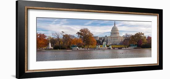 Fall View of Reflecting Pool and the Capitol Building, Washington Dc, USA-null-Framed Photographic Print