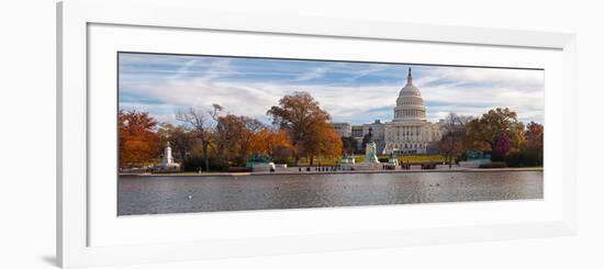 Fall View of Reflecting Pool and the Capitol Building, Washington Dc, USA-null-Framed Photographic Print