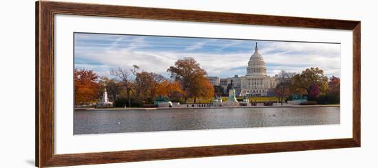 Fall View of Reflecting Pool and the Capitol Building, Washington Dc, USA-null-Framed Photographic Print