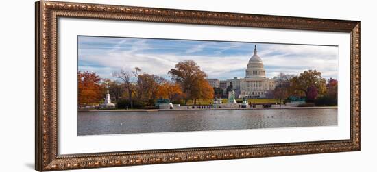 Fall View of Reflecting Pool and the Capitol Building, Washington Dc, USA-null-Framed Photographic Print