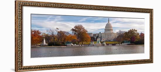 Fall View of Reflecting Pool and the Capitol Building, Washington Dc, USA-null-Framed Photographic Print