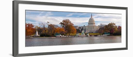 Fall View of Reflecting Pool and the Capitol Building, Washington Dc, USA-null-Framed Photographic Print