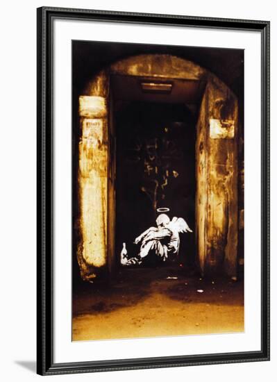 Fallen Angel Smoking Drinking-null-Framed Art Print