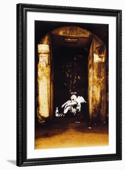 Fallen Angel Smoking Drinking-null-Framed Art Print