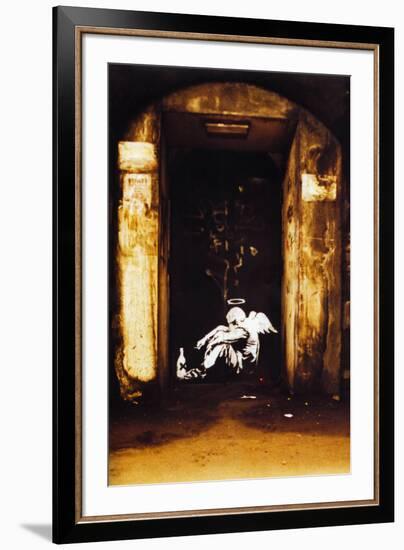 Fallen Angel Smoking Drinking-null-Framed Art Print