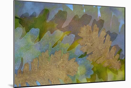 Fallen Leaves Green Golden-Cora Niele-Mounted Giclee Print