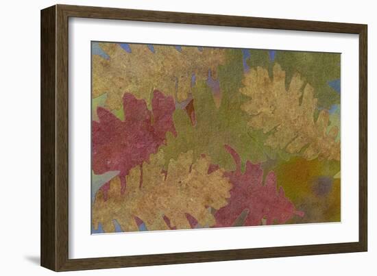 Fallen Leaves Red Golden-Cora Niele-Framed Giclee Print