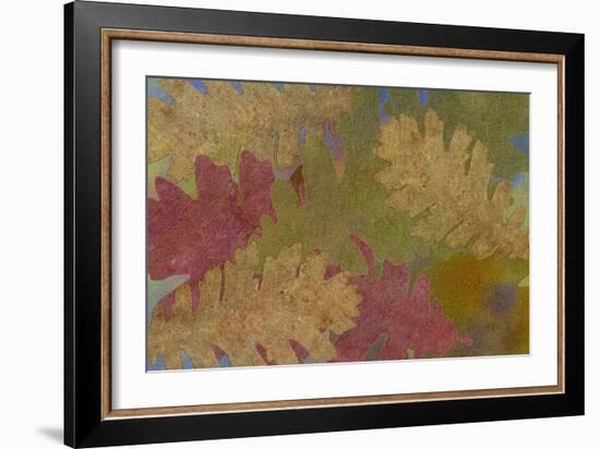 Fallen Leaves Red Golden-Cora Niele-Framed Giclee Print