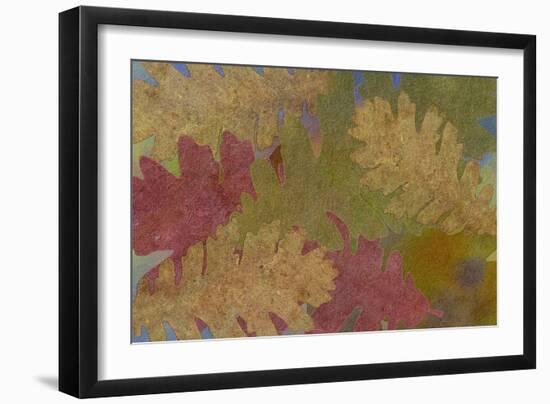 Fallen Leaves Red Golden-Cora Niele-Framed Giclee Print