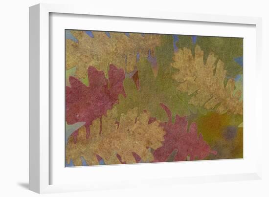 Fallen Leaves Red Golden-Cora Niele-Framed Giclee Print