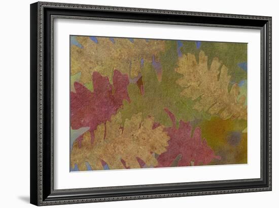 Fallen Leaves Red Golden-Cora Niele-Framed Giclee Print