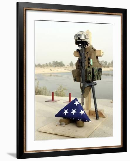 Fallen Soldier's Gear, Camp Baharia, Iraq, June 12, 2007-Stocktrek Images-Framed Photographic Print