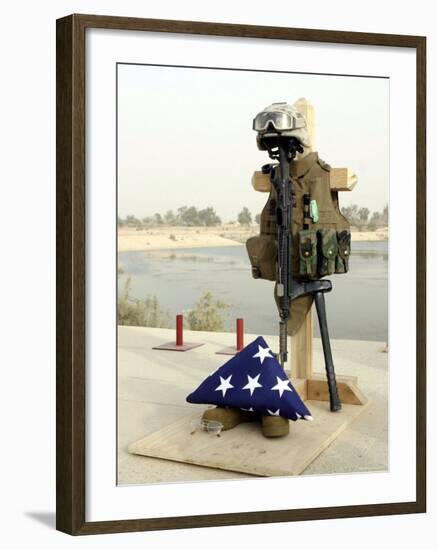 Fallen Soldier's Gear, Camp Baharia, Iraq, June 12, 2007-Stocktrek Images-Framed Photographic Print