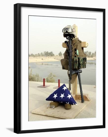 Fallen Soldier's Gear, Camp Baharia, Iraq, June 12, 2007-Stocktrek Images-Framed Photographic Print