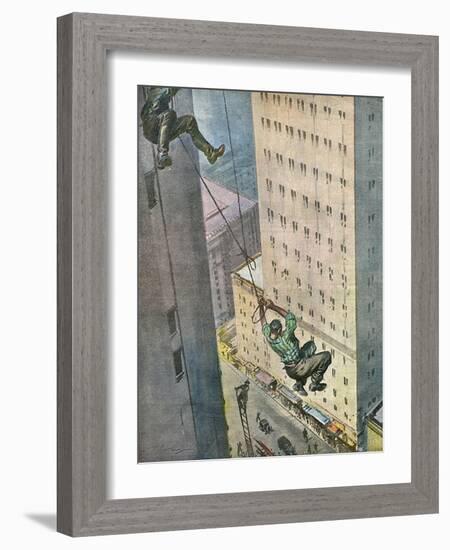 Falling from Skyscraper-Vittorio Pisani-Framed Art Print
