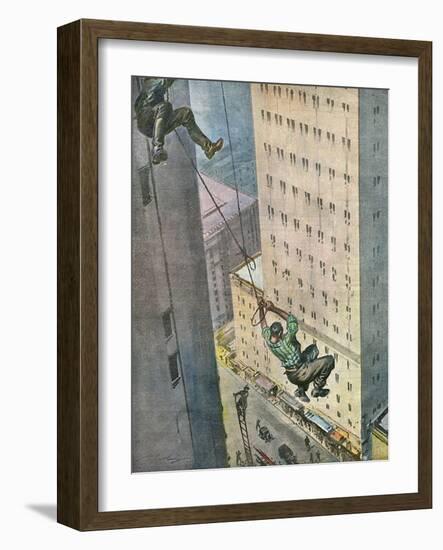 Falling from Skyscraper-Vittorio Pisani-Framed Art Print