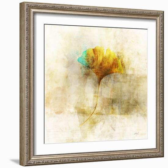 Falling Ginko Leaf-Ken Roko-Framed Art Print