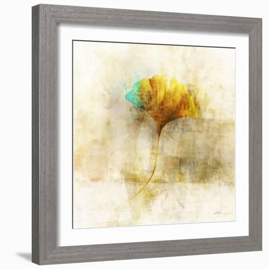 Falling Ginko Leaf-Ken Roko-Framed Art Print