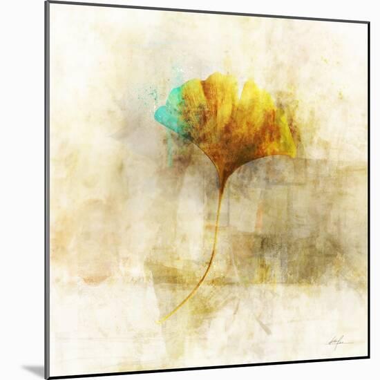 Falling Ginko Leaf-Ken Roko-Mounted Art Print