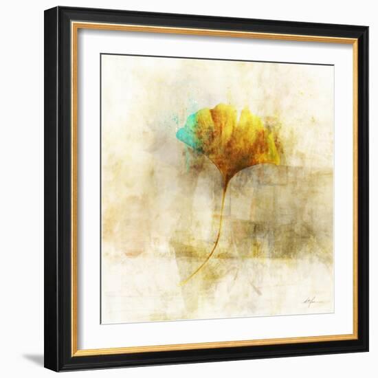 Falling Ginko Leaf-Ken Roko-Framed Art Print