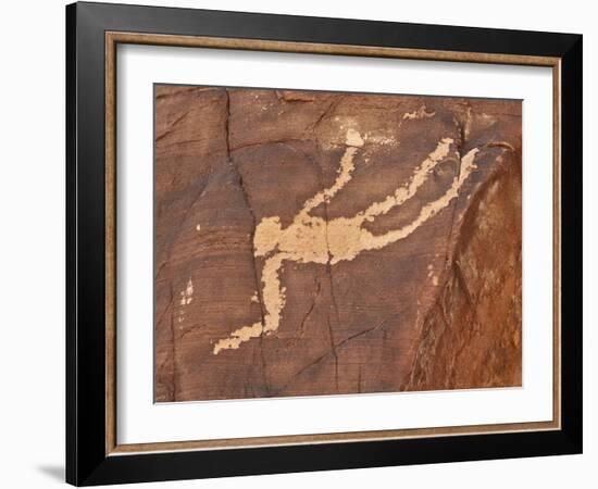 Falling Man Petroglyph, Gold Butte, Nevada, United States of America, North America-James Hager-Framed Photographic Print