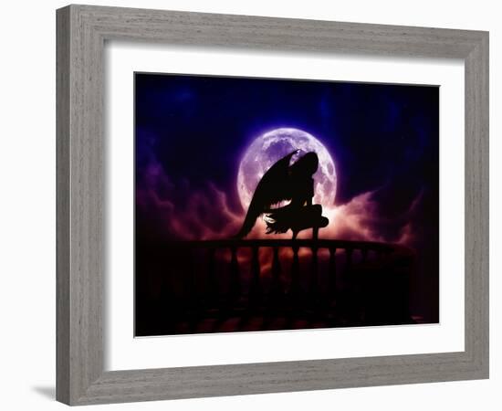 Falling Moon-Julie Fain-Framed Art Print