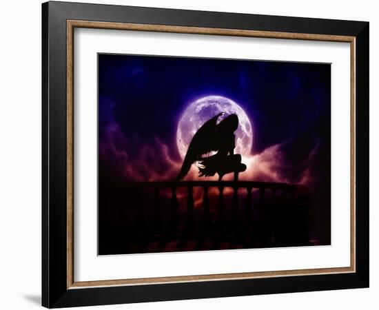 Falling Moon-Julie Fain-Framed Art Print