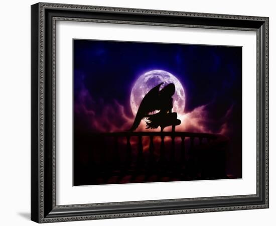 Falling Moon-Julie Fain-Framed Art Print