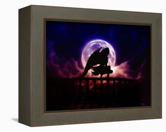 Falling Moon-Julie Fain-Framed Stretched Canvas