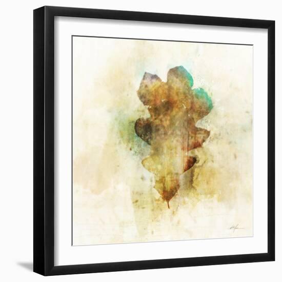 Falling Oak Leaf-Ken Roko-Framed Art Print