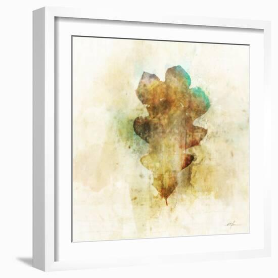 Falling Oak Leaf-Ken Roko-Framed Art Print