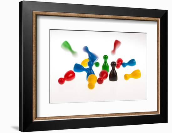 Falling Playing Piece Symbolising Crash, Chaos, Mess-Catharina Lux-Framed Photographic Print