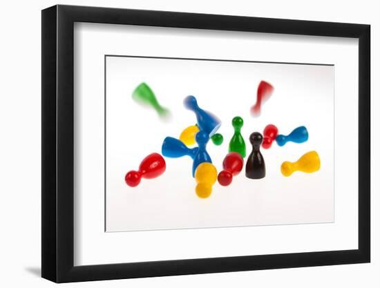 Falling Playing Piece Symbolising Crash, Chaos, Mess-Catharina Lux-Framed Photographic Print