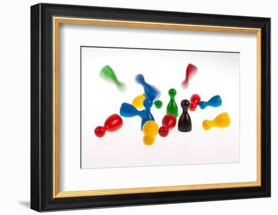 Falling Playing Piece Symbolising Crash, Chaos, Mess-Catharina Lux-Framed Photographic Print