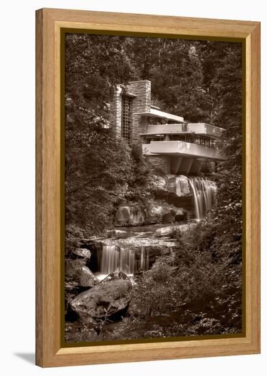 Falling Water View BW-Steve Gadomski-Framed Premier Image Canvas