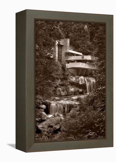 Falling Water View BW-Steve Gadomski-Framed Premier Image Canvas