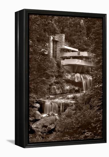 Falling Water View BW-Steve Gadomski-Framed Premier Image Canvas