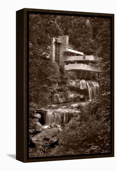 Falling Water View BW-Steve Gadomski-Framed Premier Image Canvas