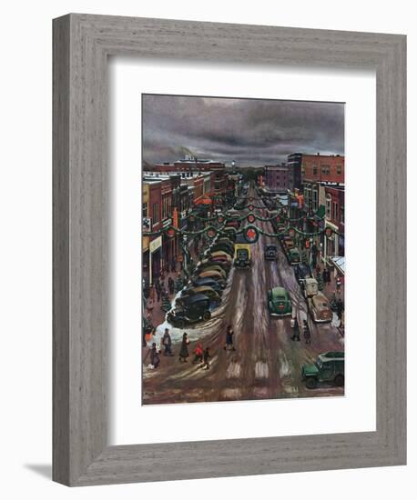 "Falls City, Nebraska at Christmas," December 21, 1946-John Falter-Framed Giclee Print