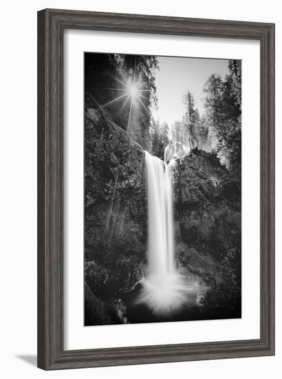 Falls Creek Falls in Black and White, Washington, Columbia River Gorge-Vincent James-Framed Photographic Print