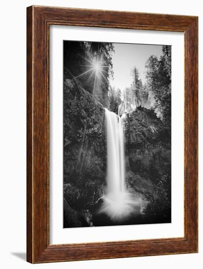 Falls Creek Falls in Black and White, Washington, Columbia River Gorge-Vincent James-Framed Photographic Print