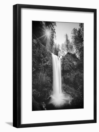Falls Creek Falls in Black and White, Washington, Columbia River Gorge-Vincent James-Framed Photographic Print